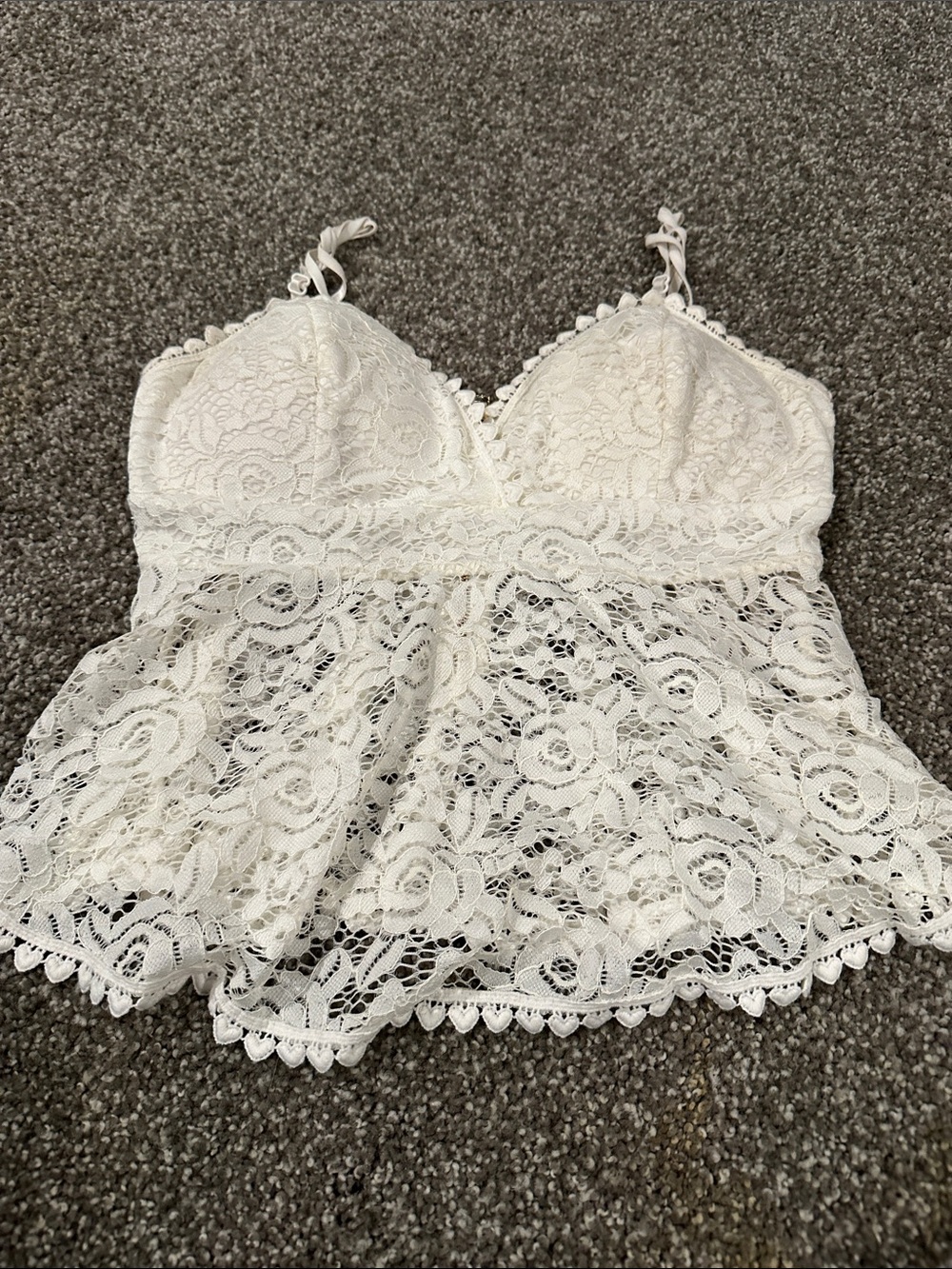 Lace Peplum - White